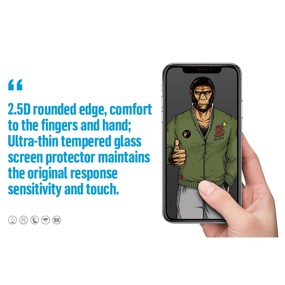 5D kaljeno staklo Mr. Monkey Glass - za Xiaomi 13 crno (Strong Lite)