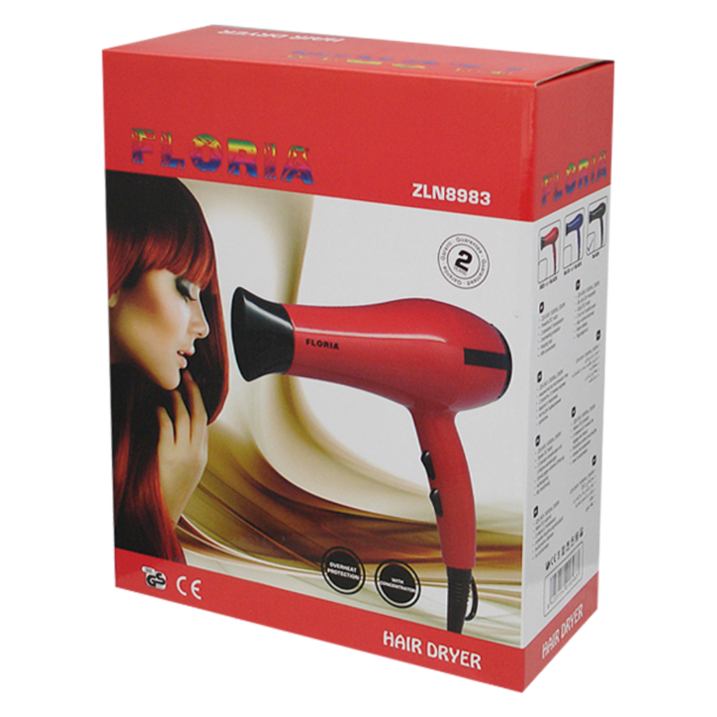 Floria Sušilo za kosu, 2000 W, crna - ZLN8983/BK
