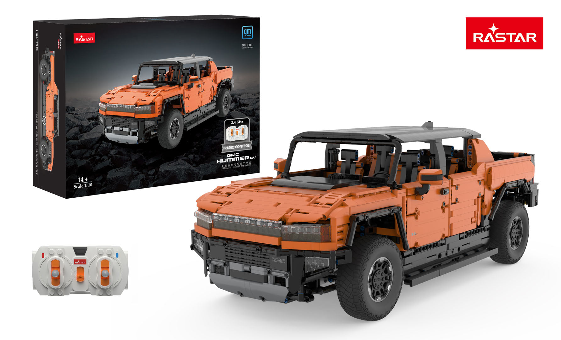 Blocks R/C Car 1:10 Hummer EV Orange RASTAR