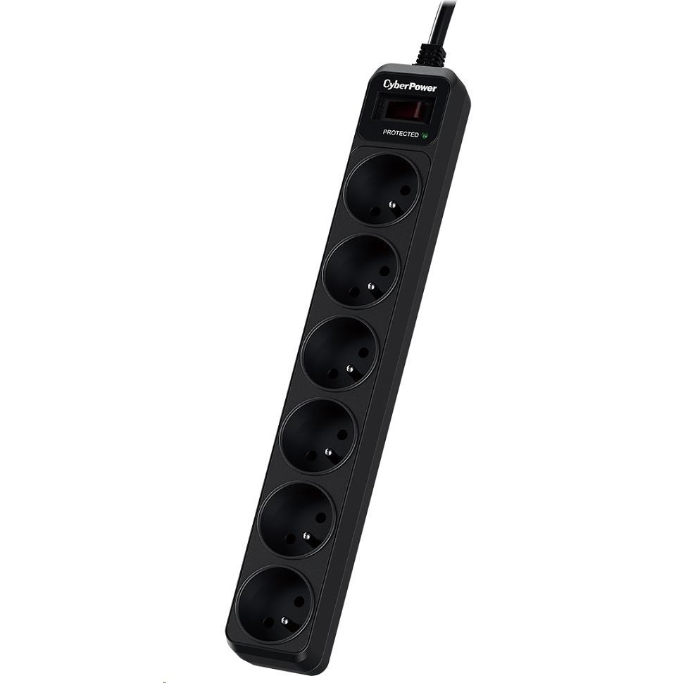 CyberPower Tracer III B0620SC0-FR zaštita od porasta napona Crno 6 utičnice naizmjenične struje 200 - 250 V 1,8 m
