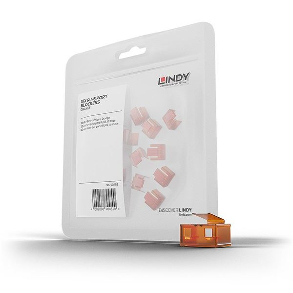 Lindy 40481 blokator priključka RJ-45 Narančasto Akrilonitril butadien stiren (ABS) 20 kom