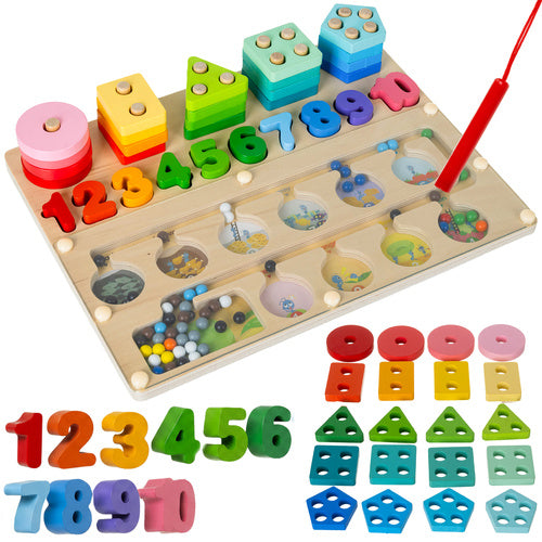 Dječja Montessori 3u1 drvena slagalica