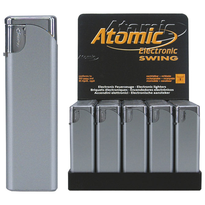 Vžigalnik elektronski sijajni atomic swing trober 3622800 srebrni