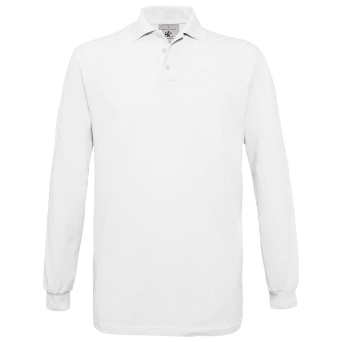 MAJICA DOLGI ROKAVI B&C SAFRAN POLO LSL 180G BELA 3XL!!