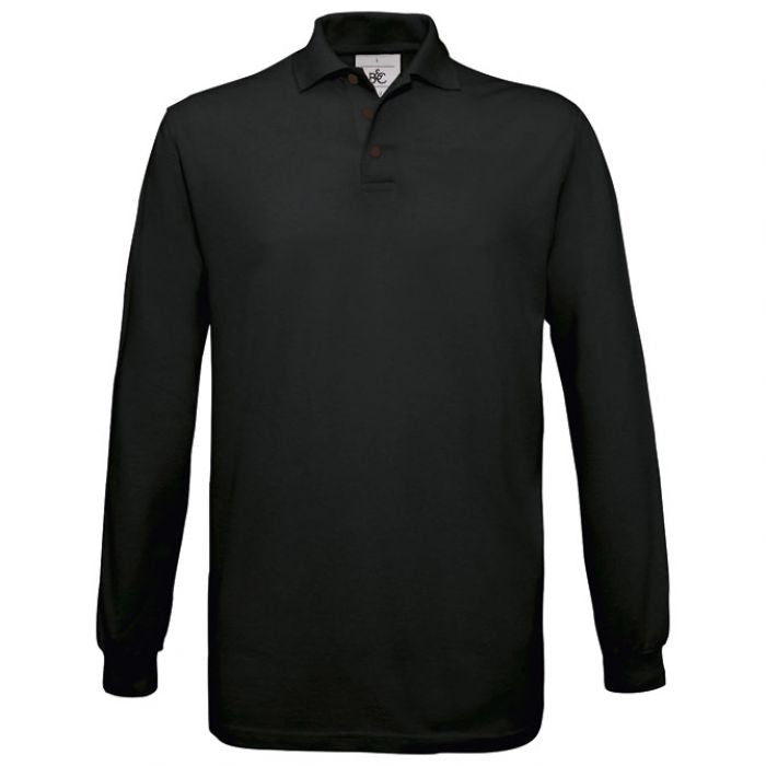 MAJICA DUGI RUKAVI B&C SAFRAN POLO LSL 180G CRNA 3XL * DO ISTEKA ZALIHA