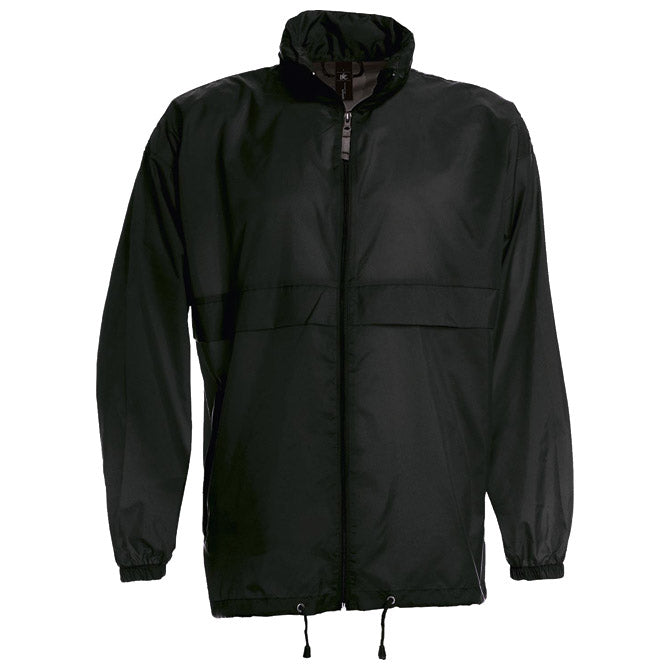 VJETROVKA S KAPULJAČOM ZIP UNISEX B&C SIROCCO CRNA M