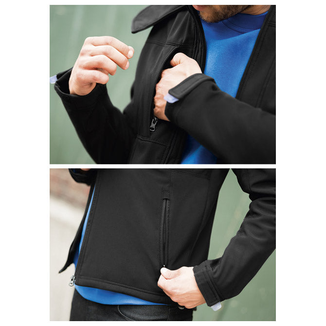 JAKNA ZIP MUŠKA B&C HOODED SOFTSHELL CRNA S