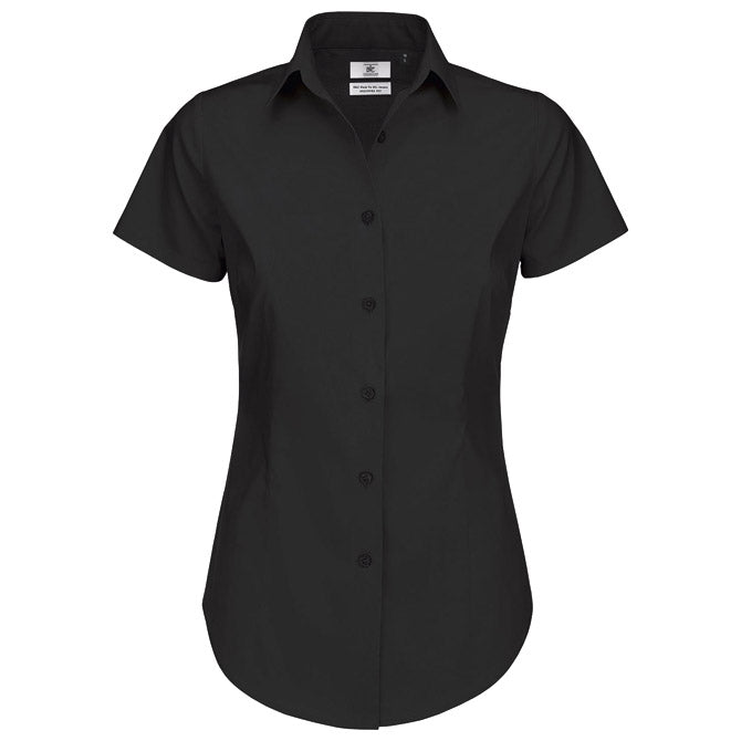 KOŠULJA ŽENSKA KRATKI RUKAVI B&C BLACK TIE 135G CRNA M-EOL!!