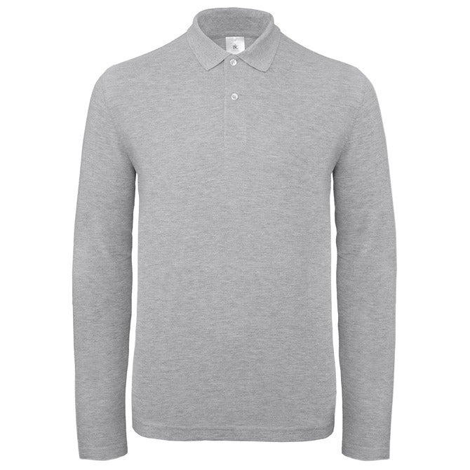 MAJICA DUGI RUKAVI POLO B&C ID.001 LSL 180G SVIJETLO SIVA S