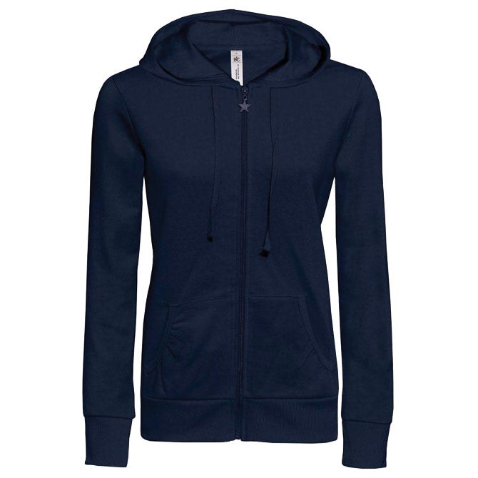 MAJICA DUGI RUKAVI ŽENSKA ZIP B&C WONDER 280G TAMNO PLAVA XL!!