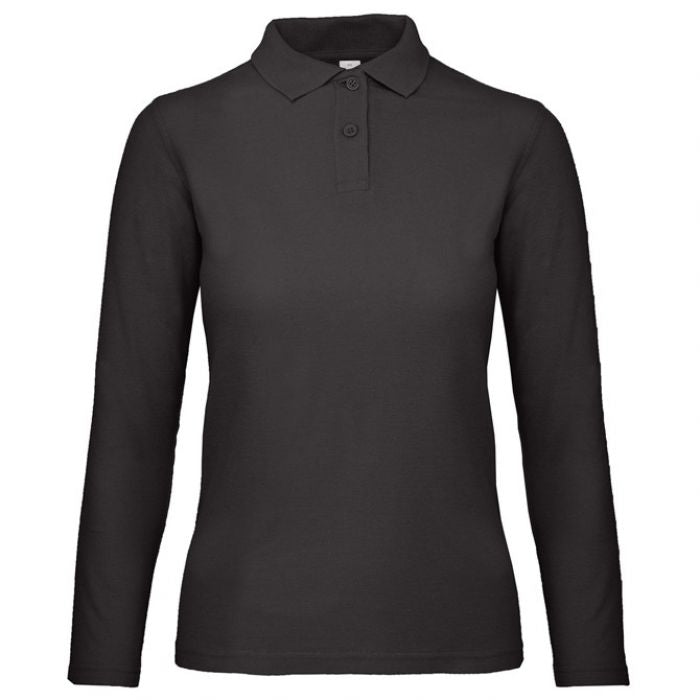 MAJICA DUGI RUKAVI POLO B&C ID.001 LSL/WOMEN 180G CRNA XS