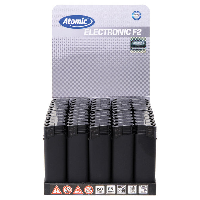 Elektronski vžigalnik gumiran mat atomic f2 rubber trober 3670303 črna/črni