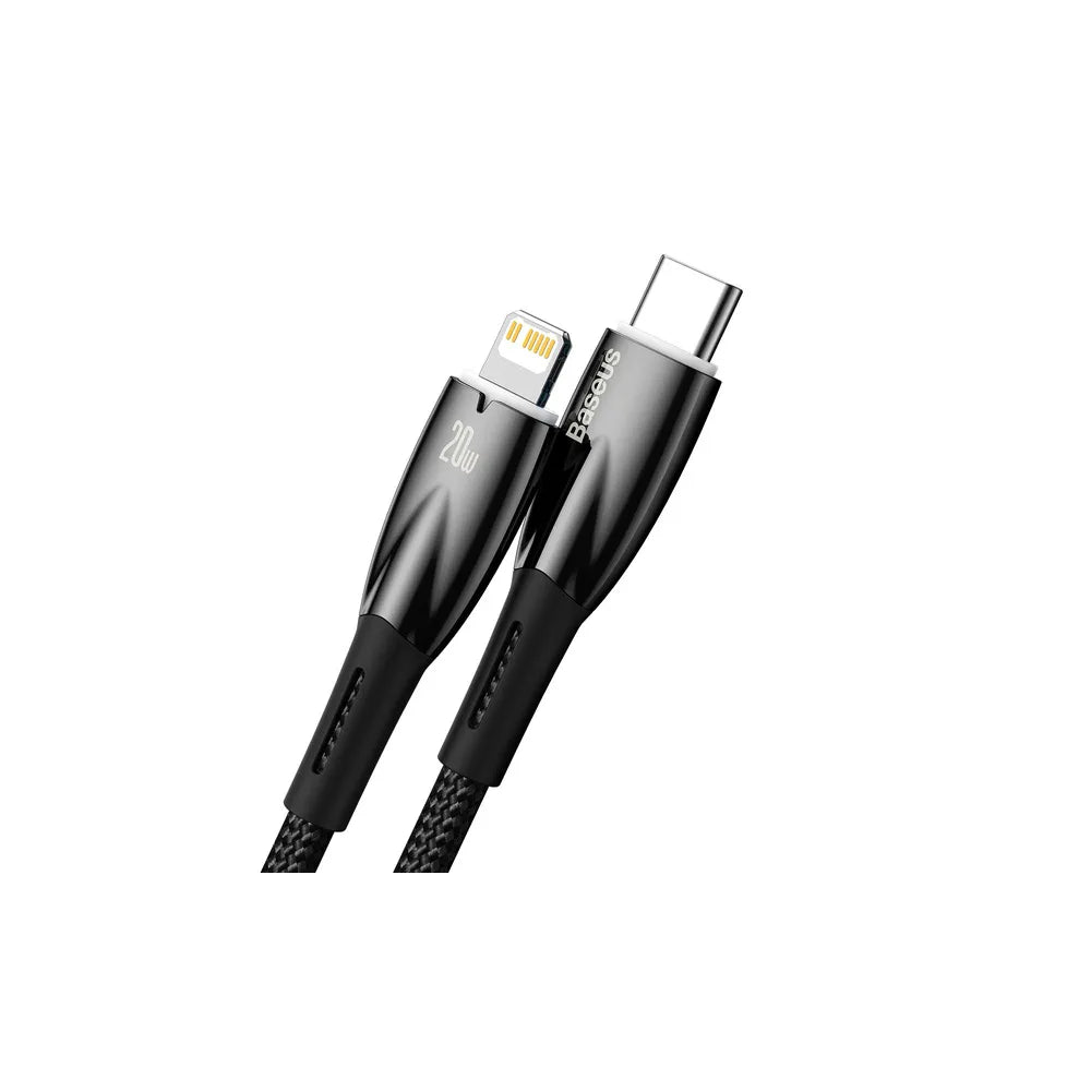 BASEUS kabel Type C za Apple Lightning 8-pin Power Delivery 20W Glimmer Series CADH000101 2m crna