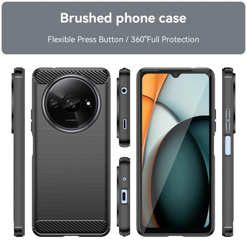 Techsuit Carbon Silicone maska za Xiaomi Redmi A3 – crna