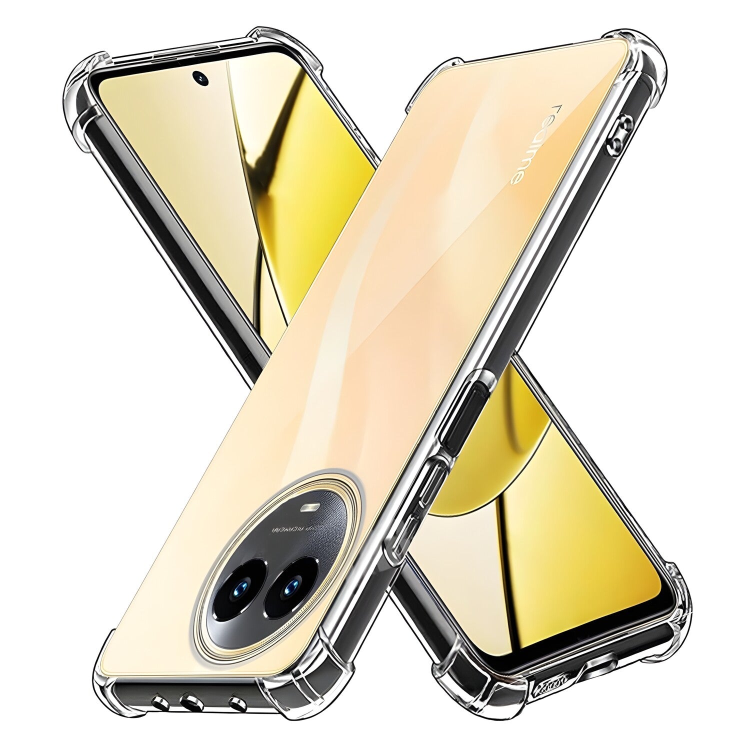 Silikonska futrola s ojačanim rubovima za Realme 11 5G - Prozirna KP31035