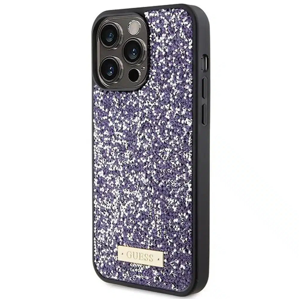 Originalna GUESS Hardcase GUHCP15XPFGSBSP torbica za iPhone 15 Pro Max (Rhinestone Metal Logo / svijetlo roza)
