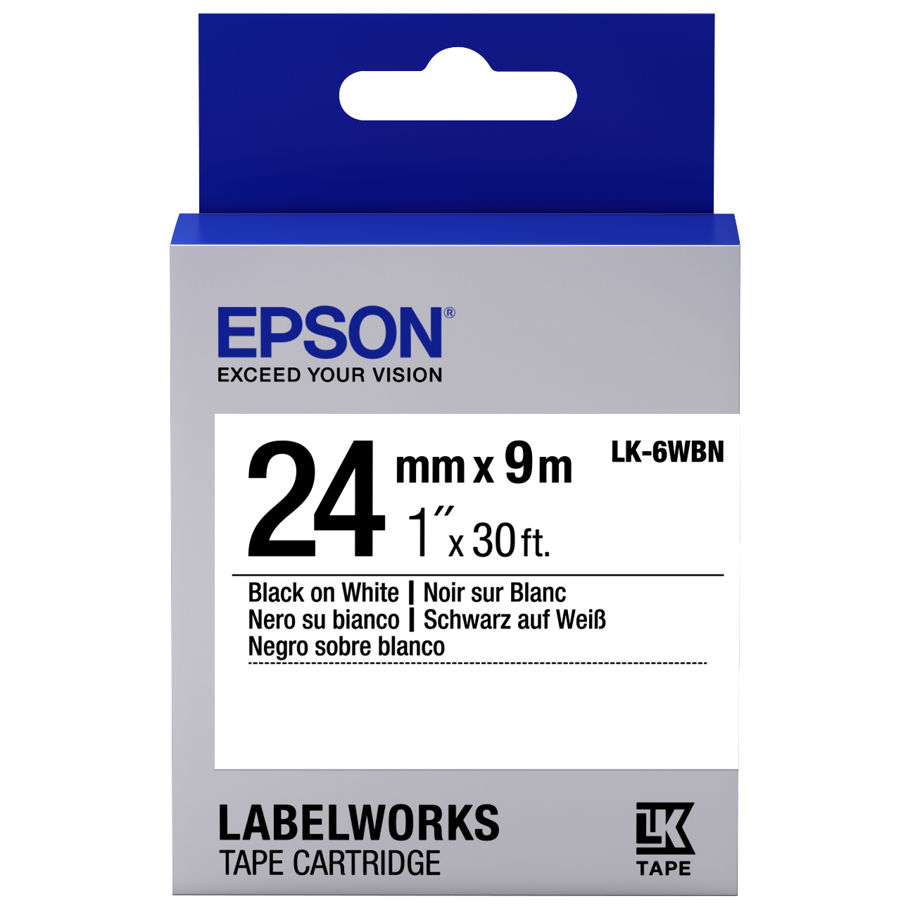 Epson LK-6WBN traka za izradu naljepnica Crno na bijelom