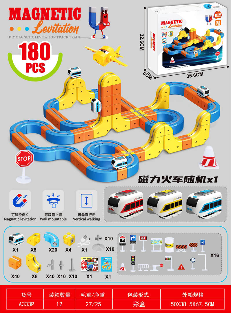 Magnetic Coloured Railway 180el.