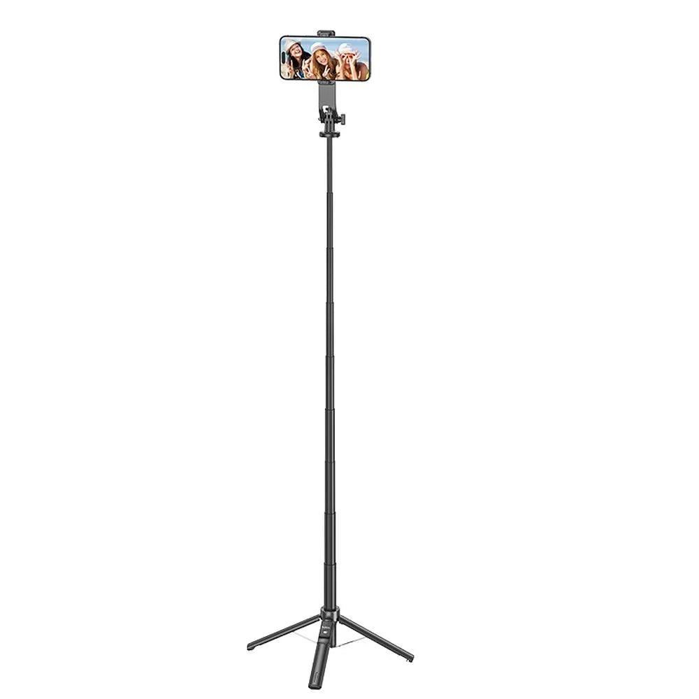 HOCO selfie stick s bežičnim daljinskim upravljačem i stativom K21 crni