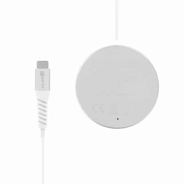 PRIO 15W bežični punjač MagSafe (USB C) srebrni