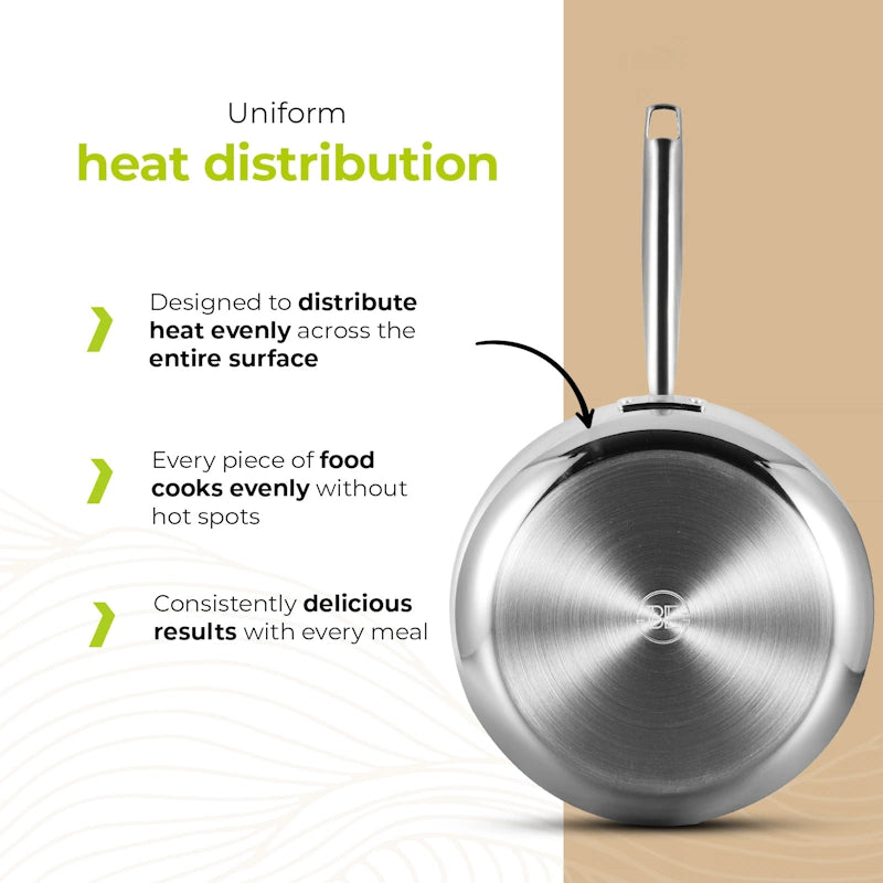 BE Living Duboka tava s poklopcem Stainless Steel 24 cm nehrđajući čelik