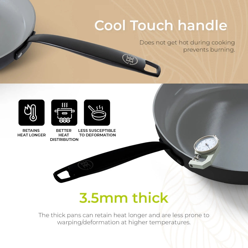 BE Living Tava za pirjanje s poklopcem Essential Black 28 cm