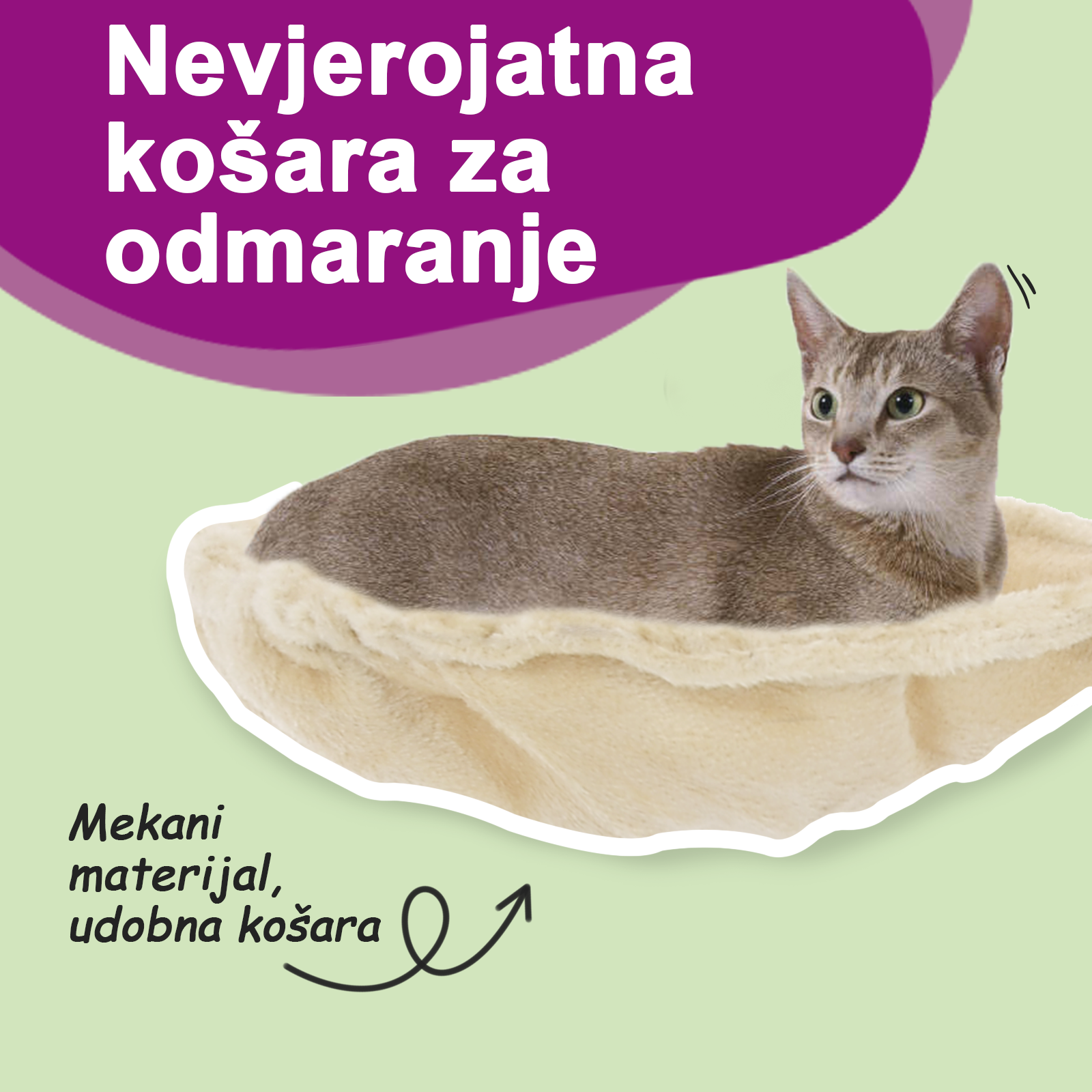 Penjalica za mačke sa stupovima za grebanje krem 155 cm