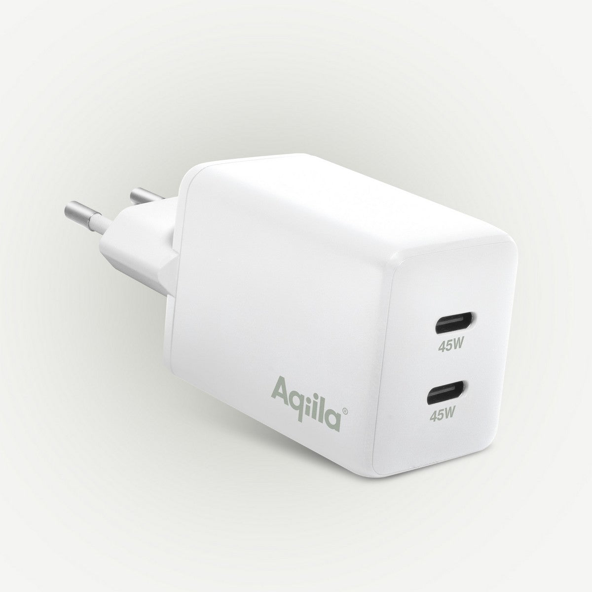 Aqiila Chargebird W2 GAN 45W USB-C + USB-A kučni punjač bijeli