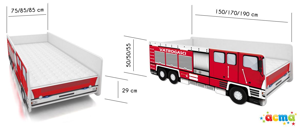 Dječji krevet ACMA Vatrogasci 160x80