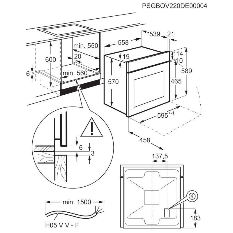 ELECTROLUX EOH3H00BX Pećnica ugradbena