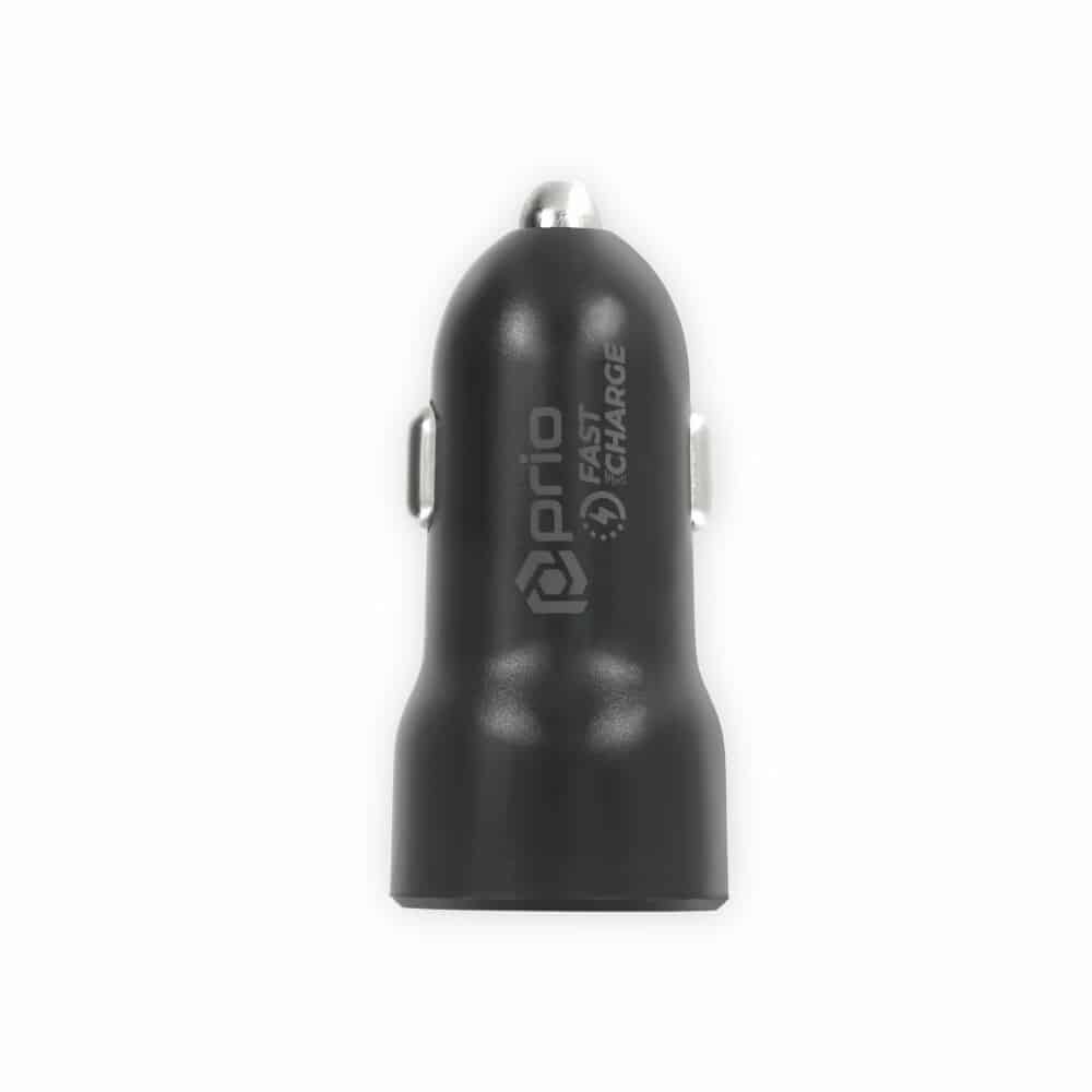 Prio Fast Charge Car Charger 20W PD (USB C) + QC 3.0 (USB A) black
