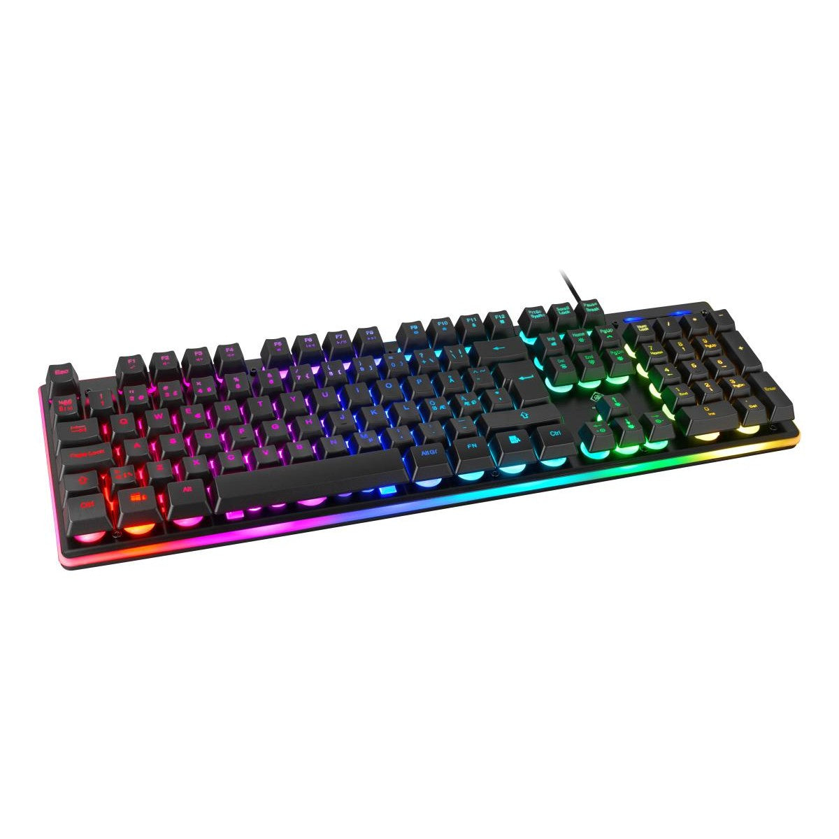 DELTACO GAMING Tipkovnica DK220 Membrane RGB, 25-Anti-ghosting Tipke., CRNA