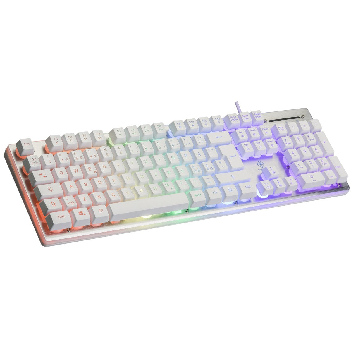 DELTACO GAMING Tipkovnica, 105 tipki, UK raspored, membranski prekidači, BIJELA/RGB