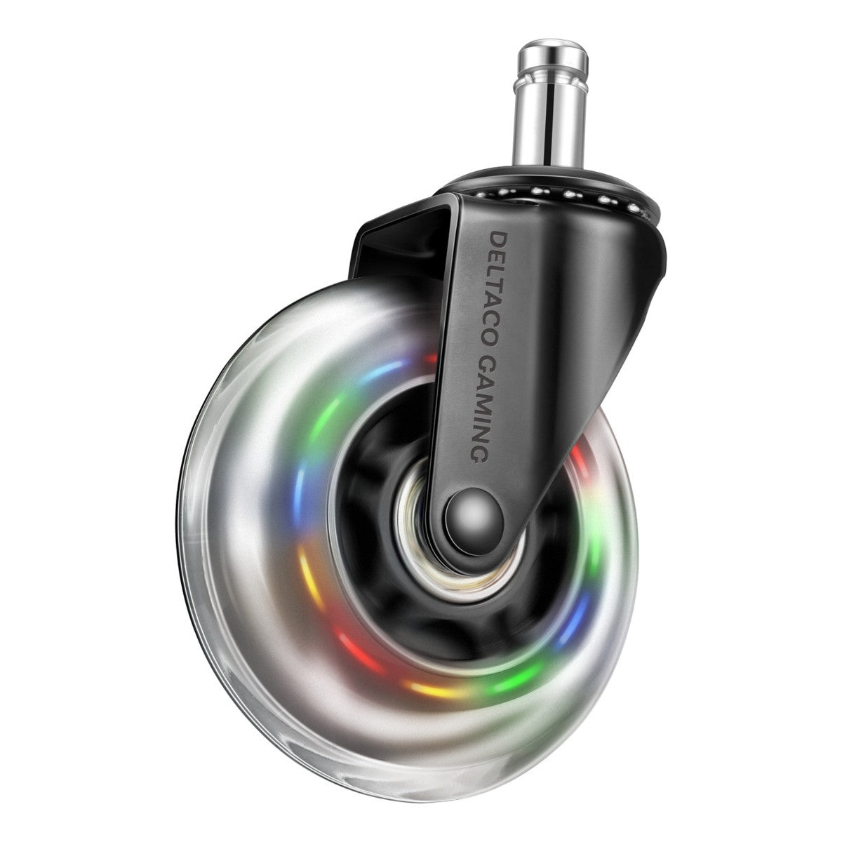 DELTACO Rainbow LED kotačići za igraće stolice, Motion Powered Rainbow LED, 5 komada