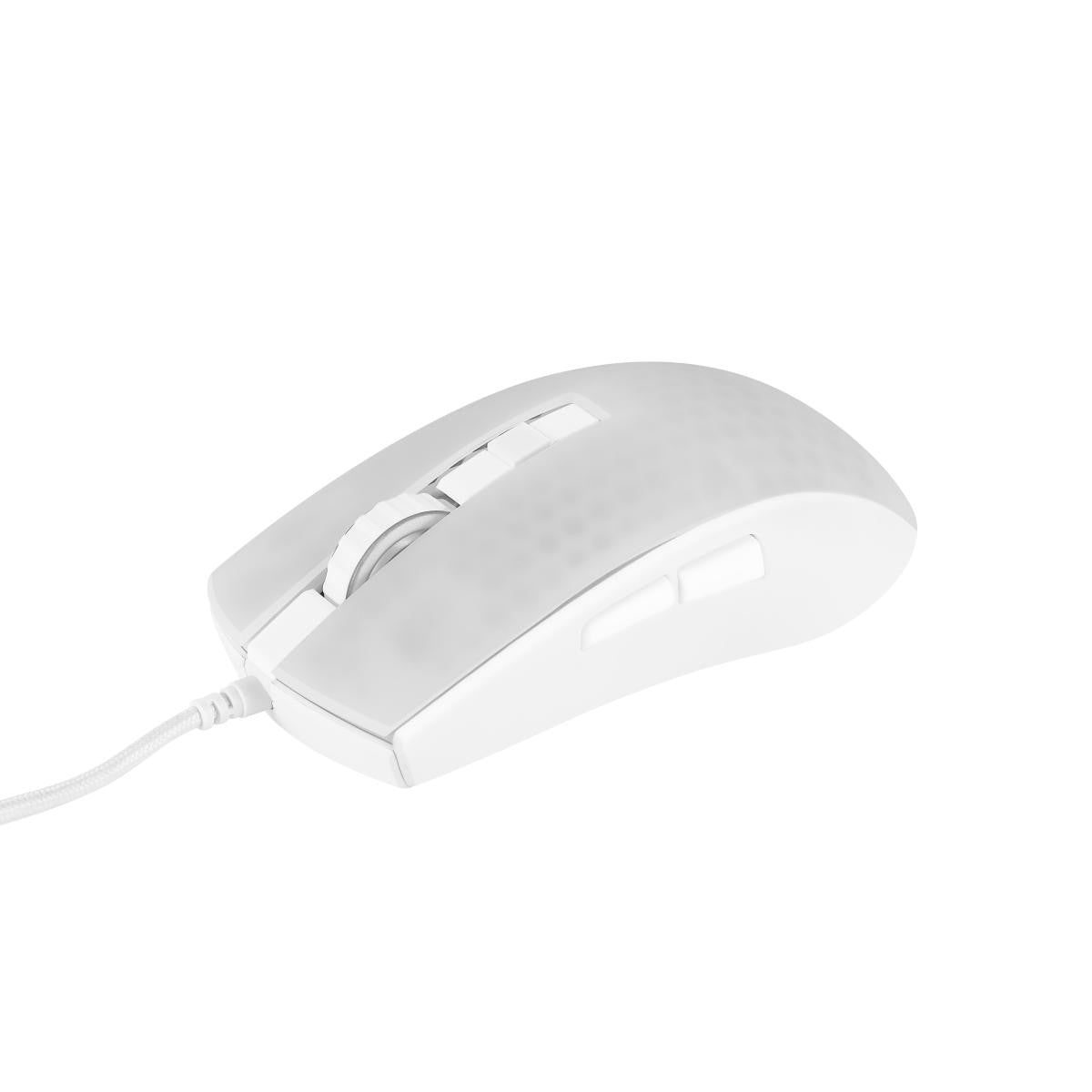 DELTACO GAMING Miš WM87 Polu-transparentan RGB Ultralagan, USB, BIJELI