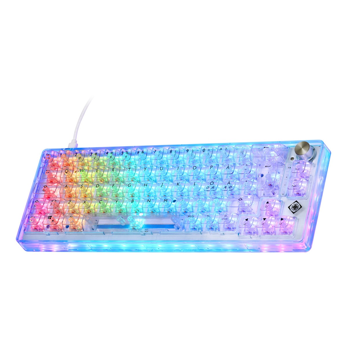 DELTACO GAMING Tipkovnica DK460 Mehanička 65% Nordic Layout, TRANSPARENTNA/RGB
