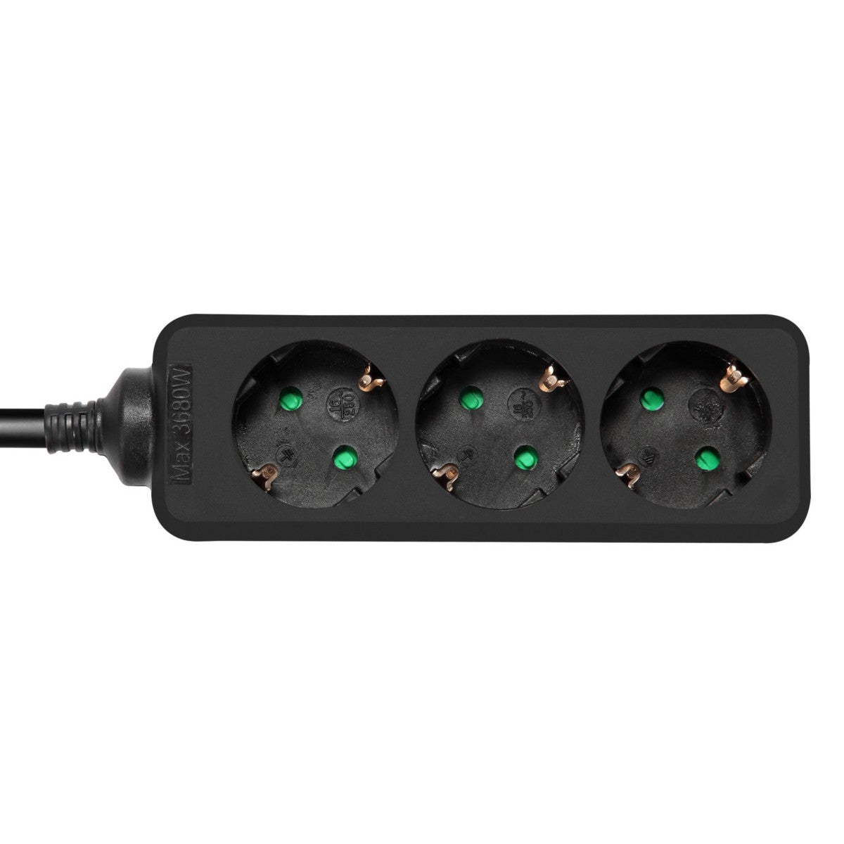 DELTACO produžni kabel strujni 3xCEE 7/3 1xCEE 7/7 5m, CRNI