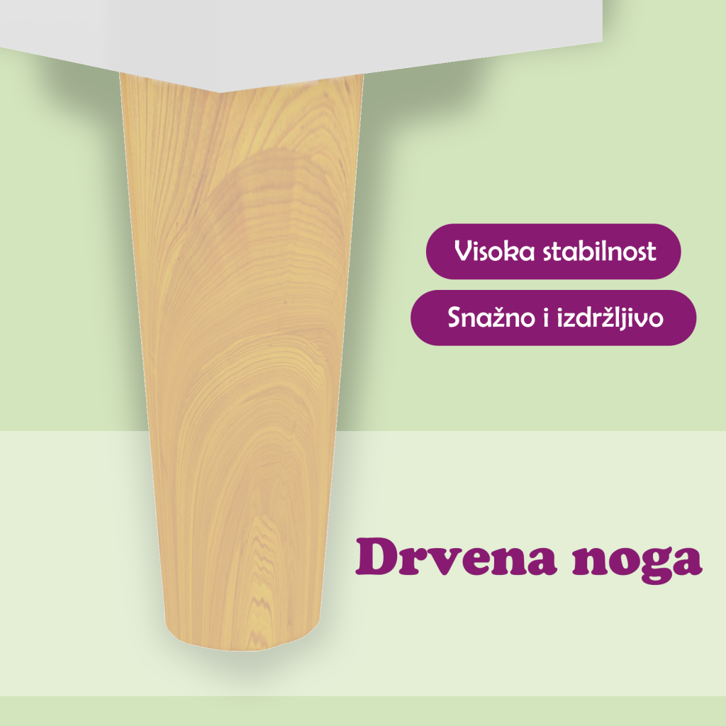Noćni ormarići s drvenim nogama 2 kom sjajni bijeli 40x35x50 cm