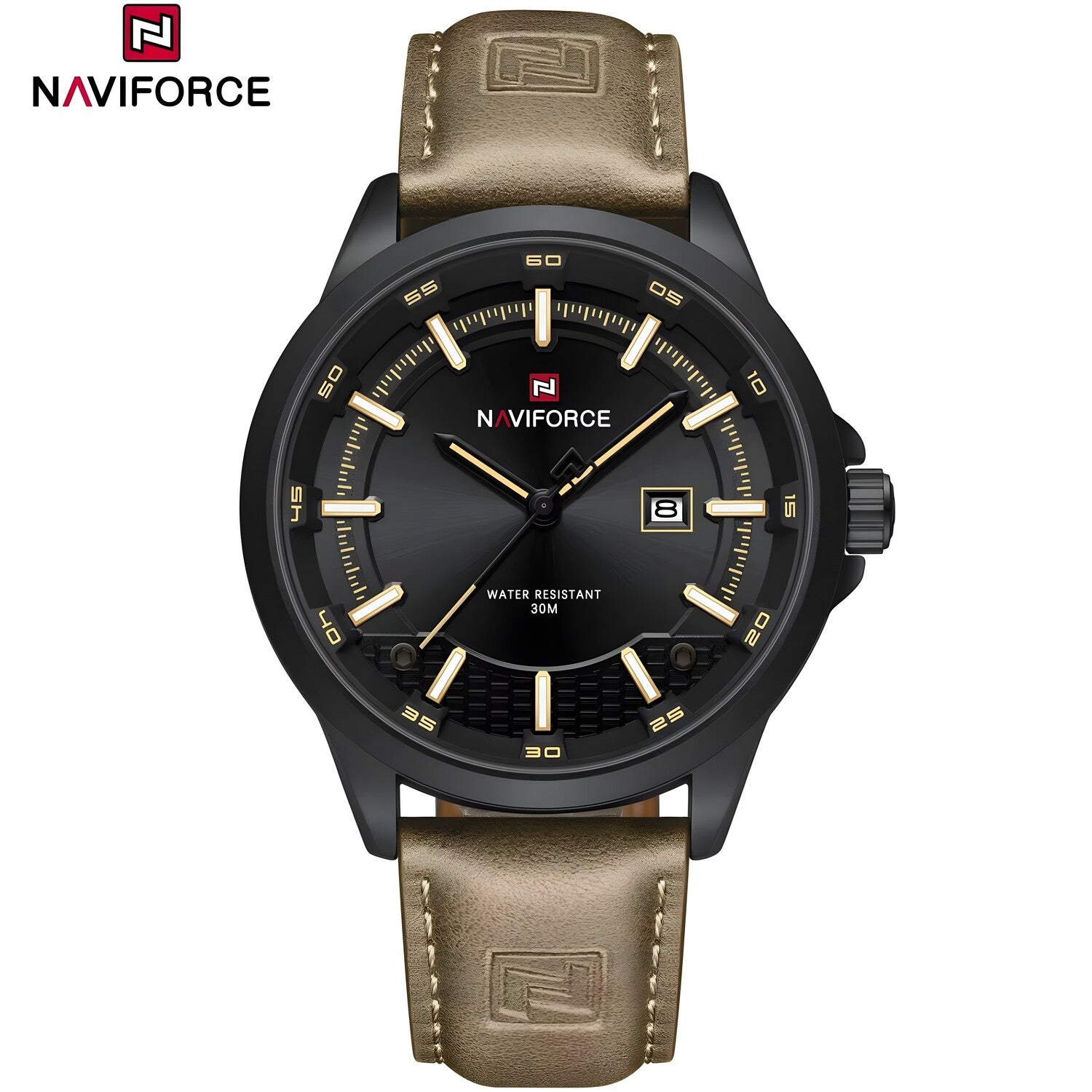 Sat NAVIFORCE OK-38639 - Svijetlo smeđa / Crna KP38639