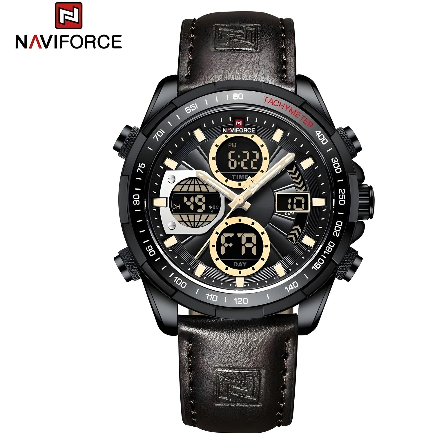 Sat NAVIFORCE MI-38645 - Smeđa / Crna / Zlatna KP38645