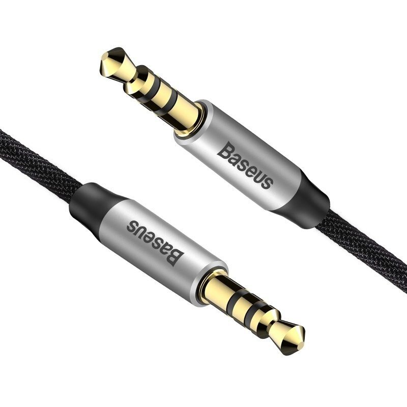 Baseus Yiven M30 3,5 mm AUX audio kabel 1 m crno/srebrni