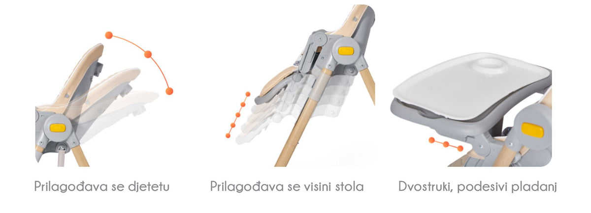 Kinderkraft Hranilica Lastree s drvenim nogama