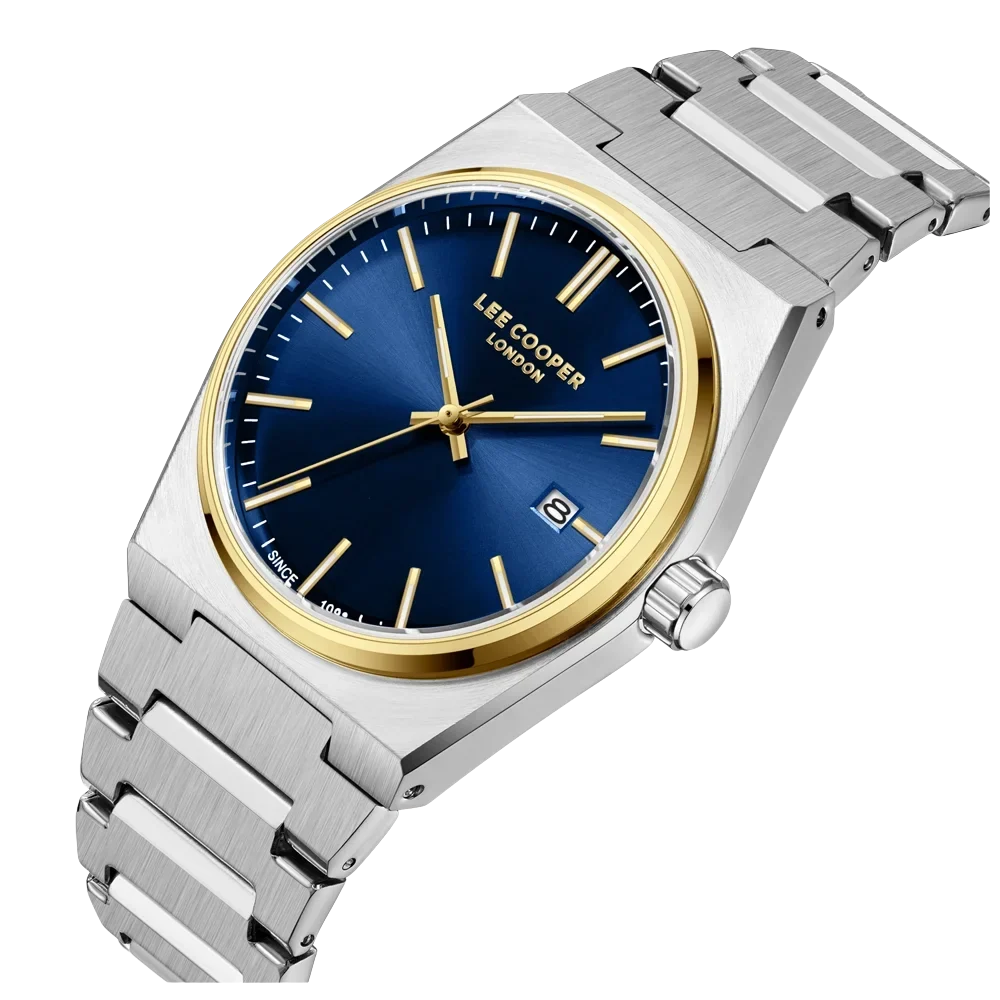 RUČNI SAT LEE COOPER 8196 - Brojčanik plava, kućište zlatna/srebrna (290)