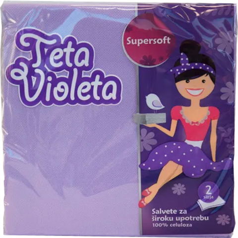 Violeta salvete dvoslojne 25/1 super soft, lila