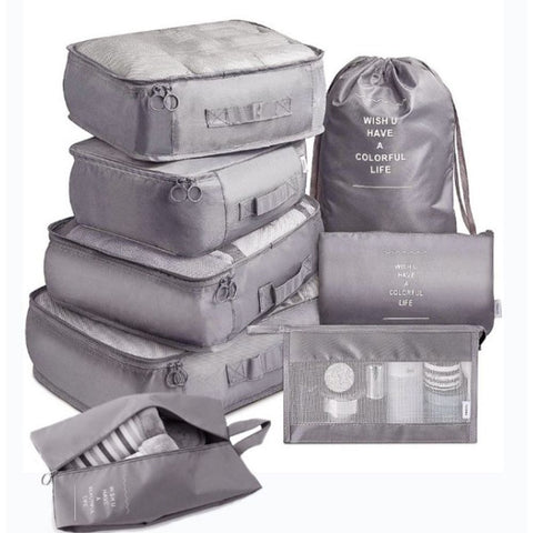 Set organizatora za putni kovčeg u 7 dijelova - sivi