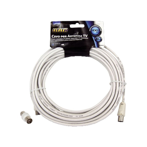 GBC, antenski kabel + 9.5mm m/m adapter, bijeli, 5.0m