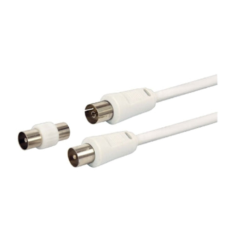 GBC, antenski kabel + 9.5mm m/m adapter, high-quality, bijeli, 1.5m