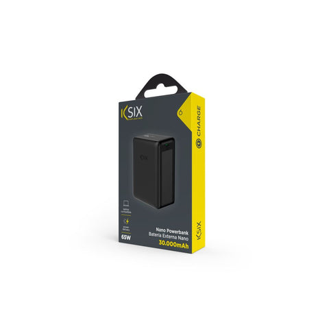 KSIX, prijenosna baterija za punjenje 30000 mAh, Nano, PD 65W, USB-C + USB-A