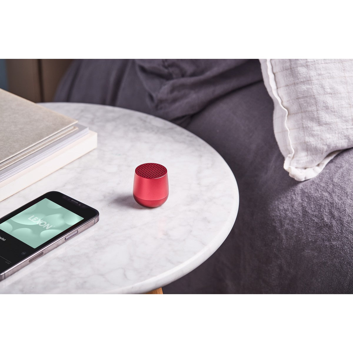 Lexon MINO+ Bluetooth Zvučnik - 3W - type c ili wireless punjenje TAMNO CRVENA