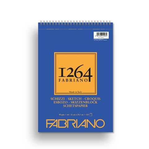Blok Fabriano 1264 sketch 21x29,7 (A4) 90g 120L pale ivory spiralni top side 19100637